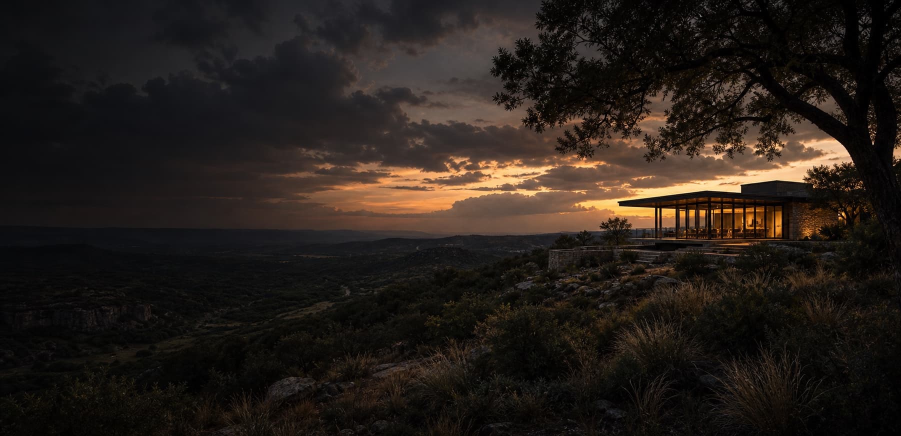 A private retreat setting at sunset